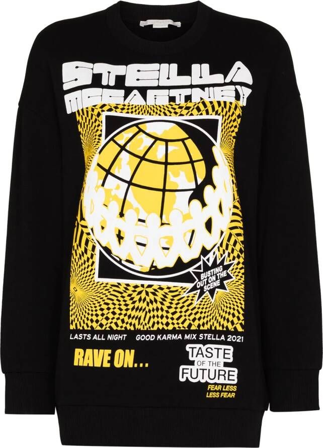 Stella McCartney Sweater met print Zwart
