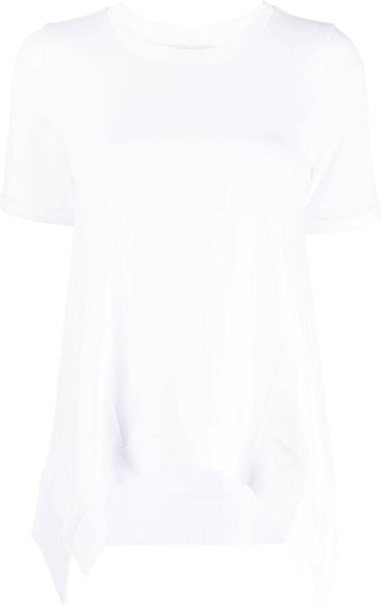 Stella McCartney T-shirt gedrapeerde afwerking Wit