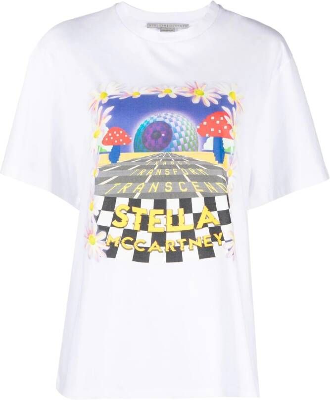 Stella McCartney T-shirt met grafische print Wit