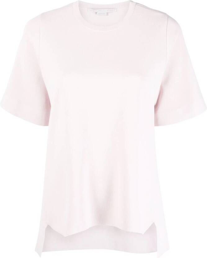 Stella McCartney T-shirt met lange achterkant Beige