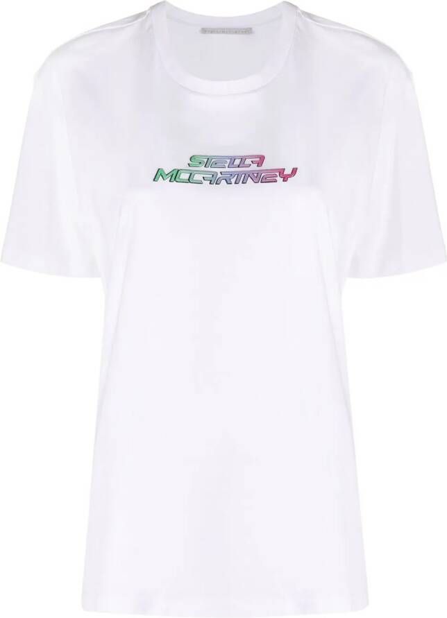 Stella McCartney T-shirt met logo-reliëf Wit