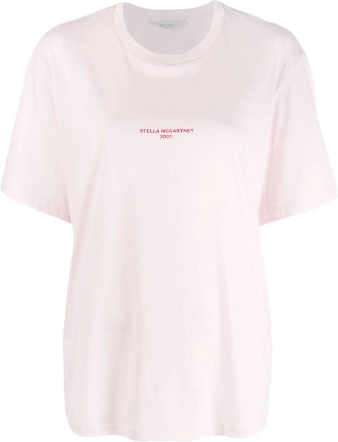 Stella McCartney T-shirt met logo stempel Roze