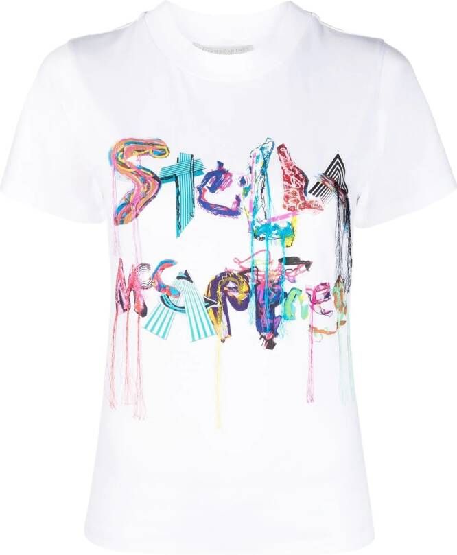 Stella McCartney T-shirt met logo Wit