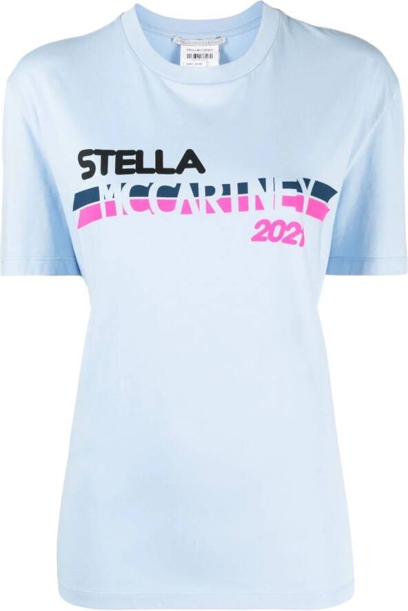 Stella McCartney T shirt met logoprint dames katoen 34 Blauw