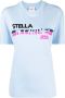Stella McCartney T shirt met logoprint dames katoen 34 Blauw - Thumbnail 1
