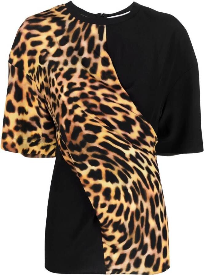 Stella McCartney T-shirt met luipaardprint Zwart