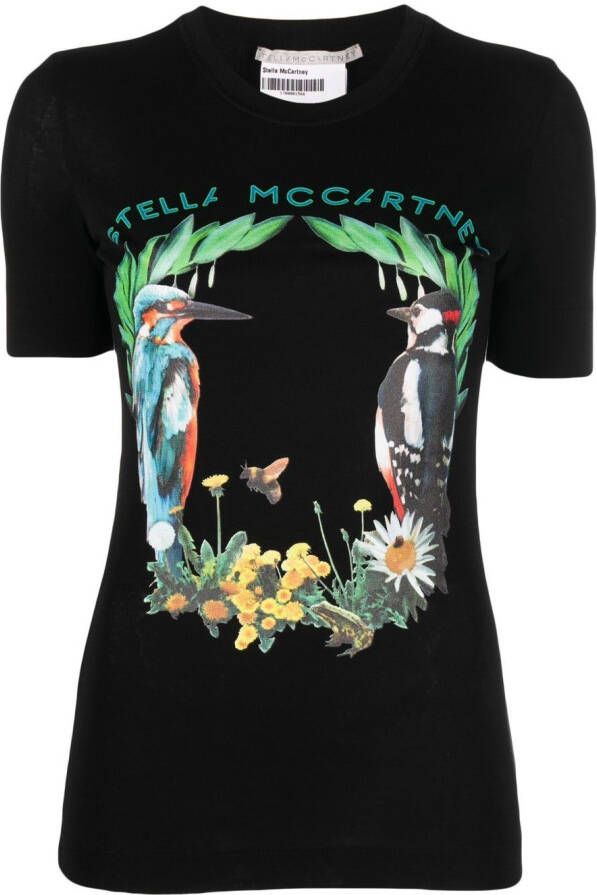 Stella McCartney T-shirt met print Zwart