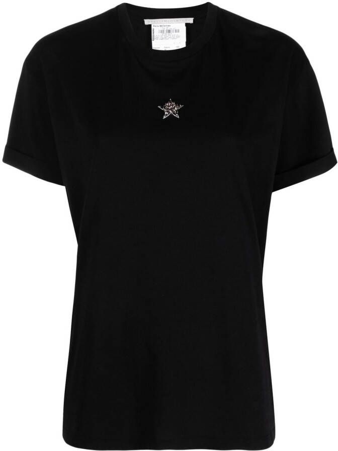 Stella McCartney T-shirt met sterdetail Zwart