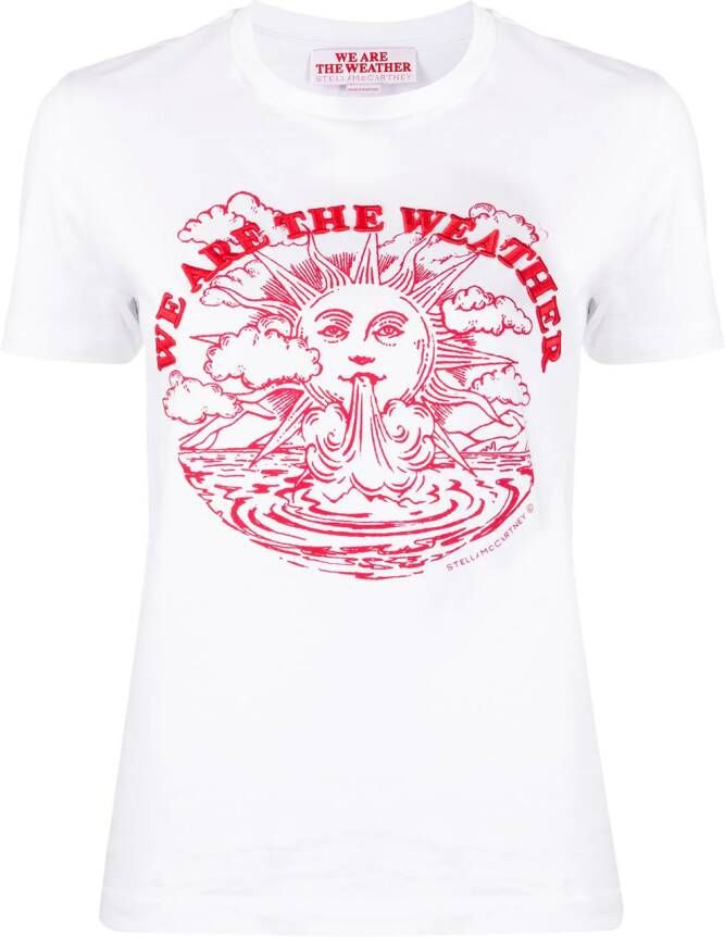 Stella McCartney T-shirt met tekst Wit