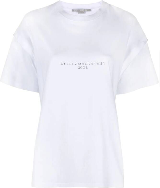 Stella McCartney T-shirt verfraaid met pailletten Wit