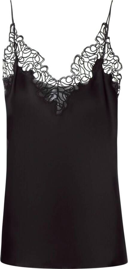 Stella McCartney Top met afwerking van kant Zwart