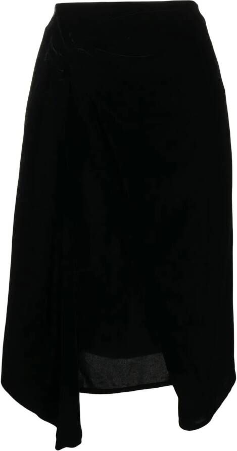 Stella McCartney Fluwelen midi-rok Zwart