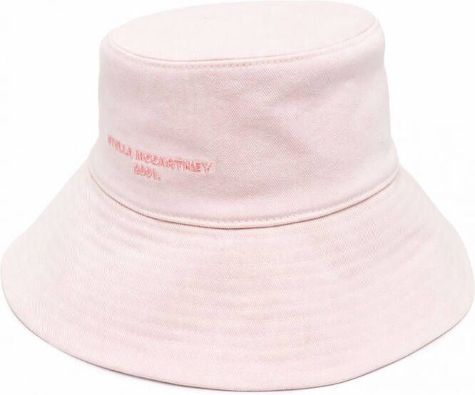 Stella McCartney Vissershoed met geborduurd logo Roze