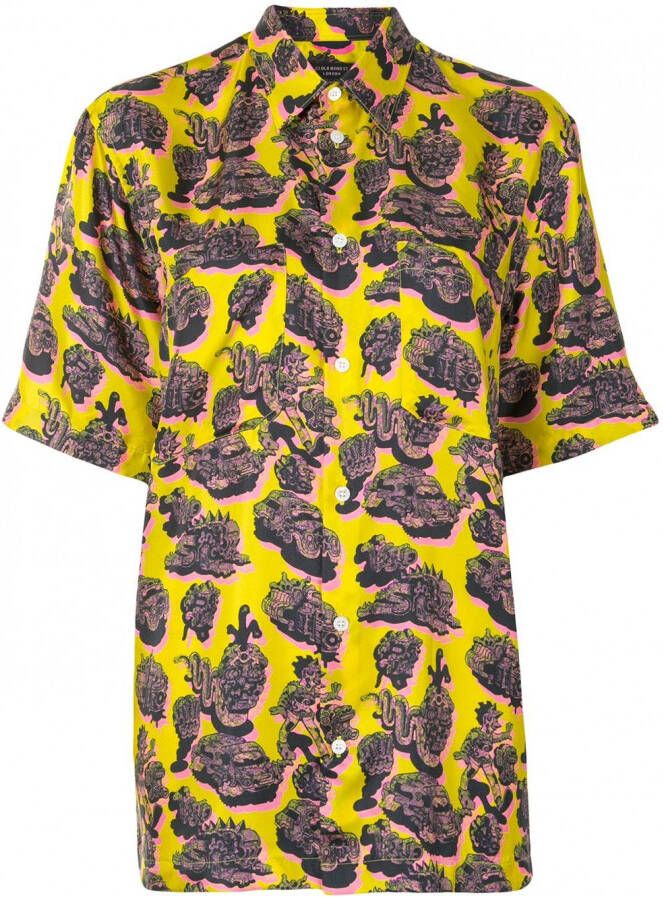 Stella McCartney Ricky zijden shirt Geel