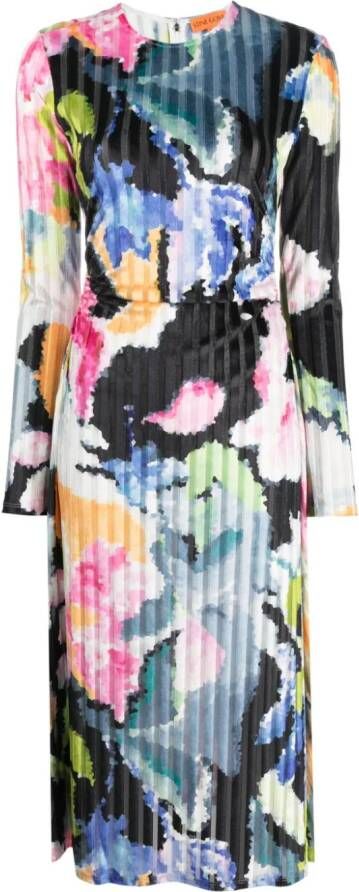 Stine Goya Midi-jurk met bloemenprint Wit