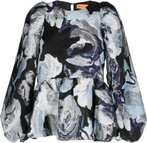 Stine Goya Jenny blouse met jacquard Blauw