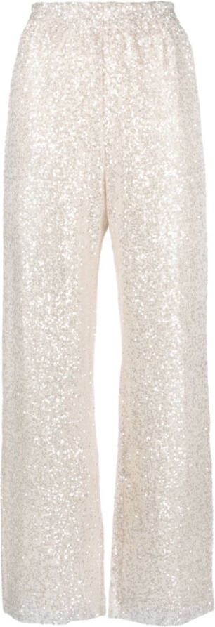 Stine Goya Palazzo broek met pailletten Beige