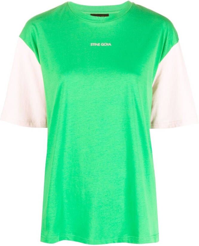 Stine Goya T-shirt met logoprint Groen
