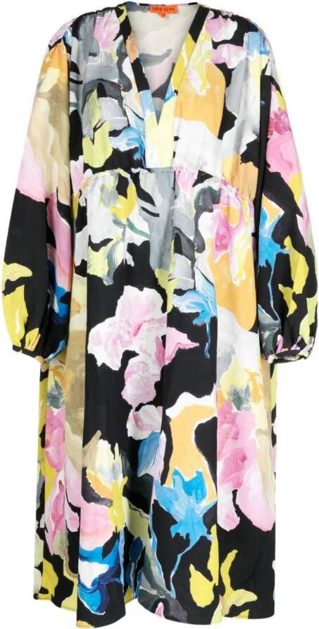 Stine Goya Veroma midi-jurk met bloemenprint Veelkleurig