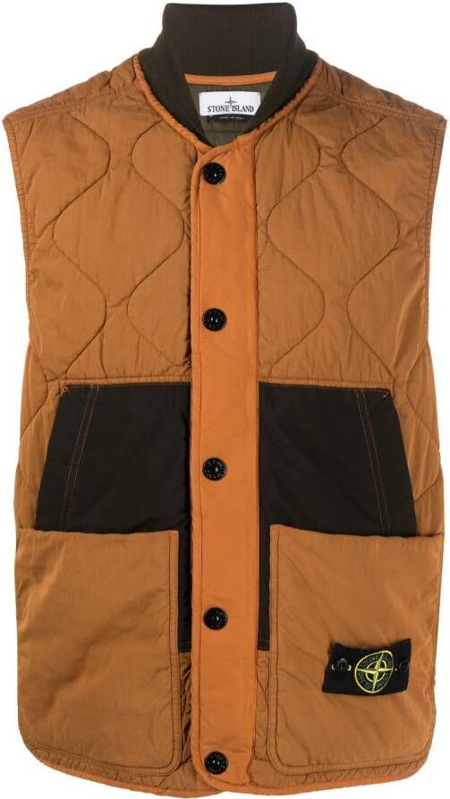 Stone Island Bodywarmer met patch Bruin