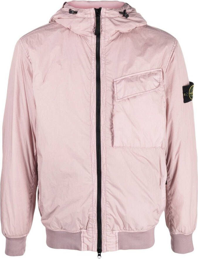 Stone Island Bomberjack met logopatch Roze