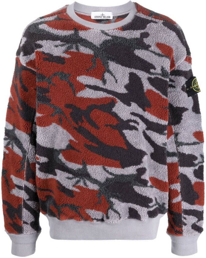 Stone Island Sweater met camouflageprint Paars