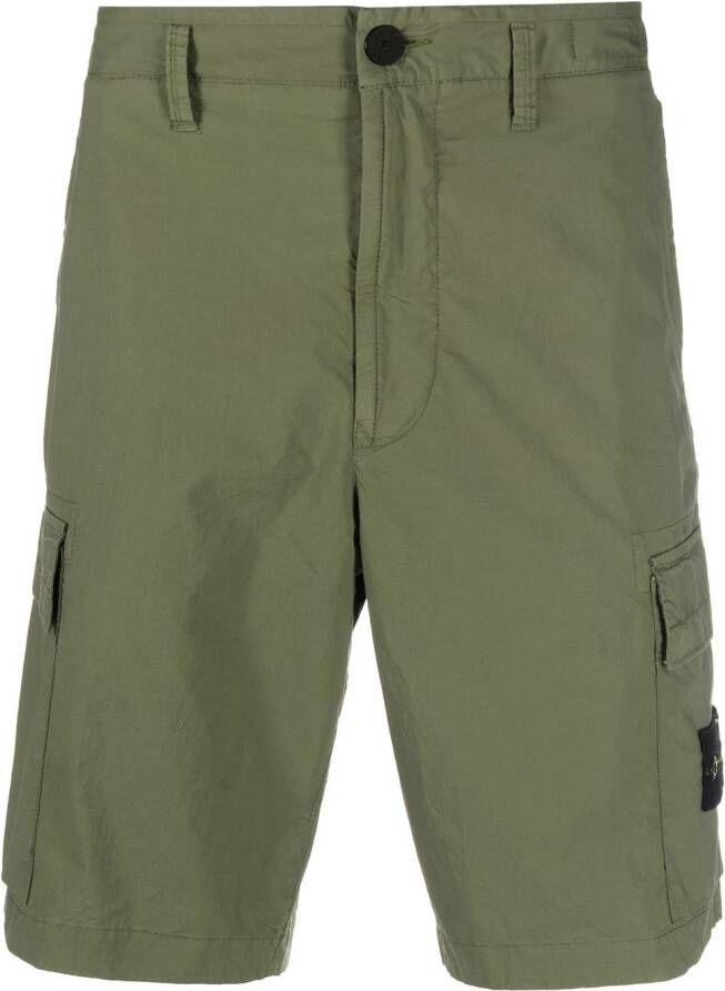 Stone Island Cargo shorts met logopatch Groen