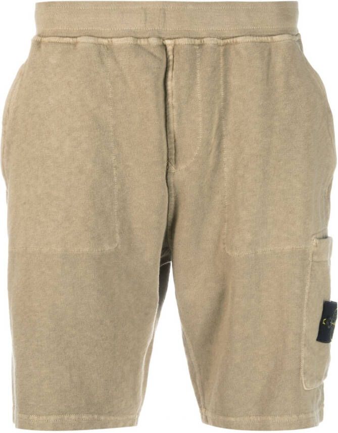 Stone Island Katoenen shorts Bruin