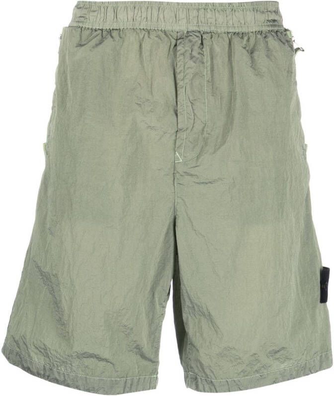 Stone Island Gekreukte bermuda shorts Groen