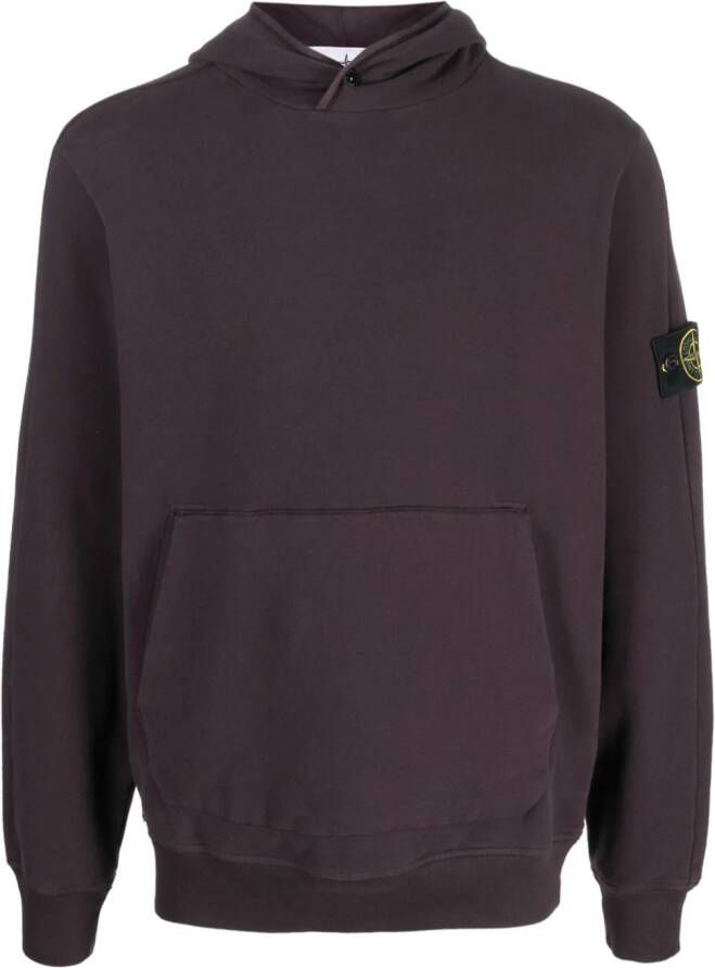 Stone Island Hoodie met Compass-logopatch Paars