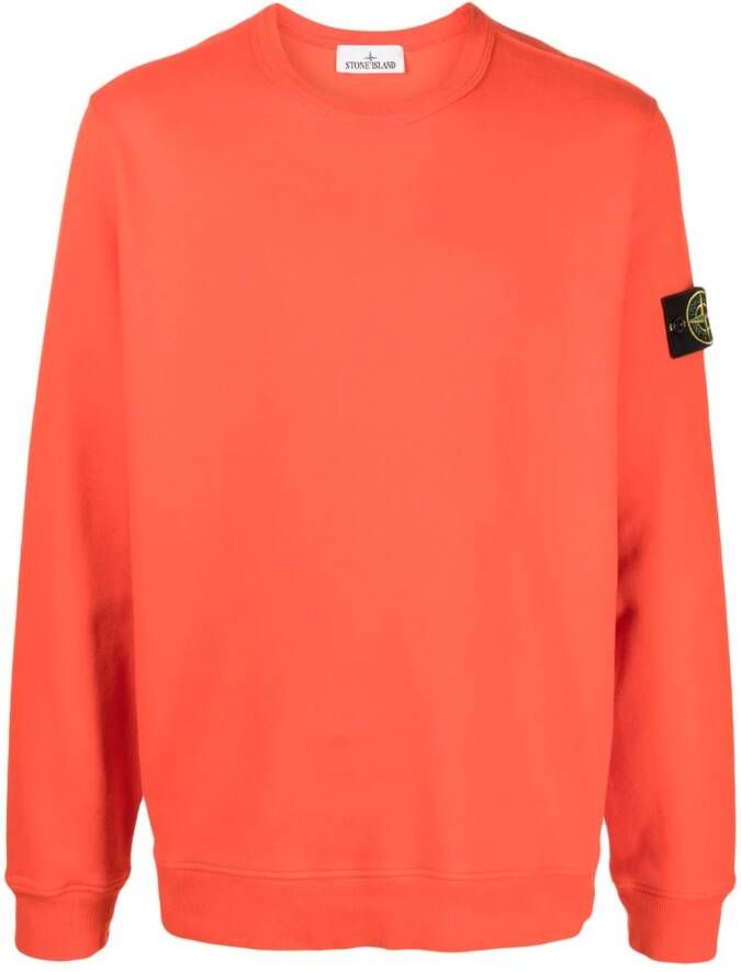 Stone Island Sweater met Compass-logopatch Oranje