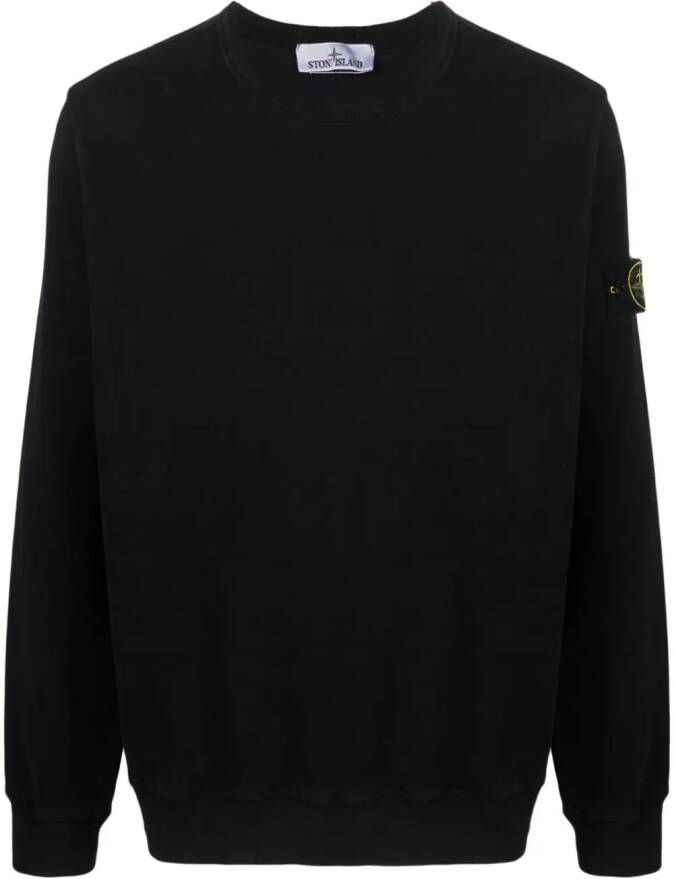 Stone Island Sweater met Compass-logopatch Zwart