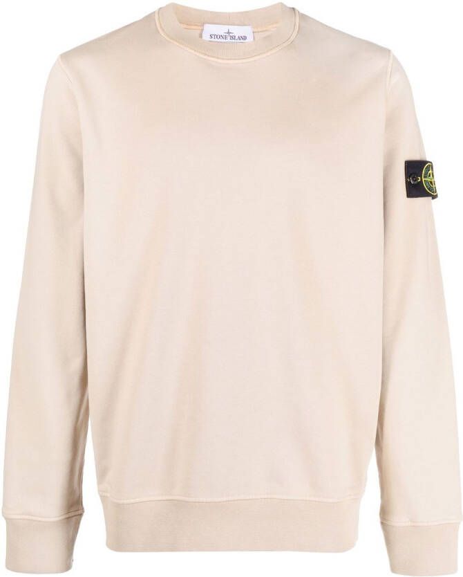 Stone Island Sweater met Compass-patch Beige