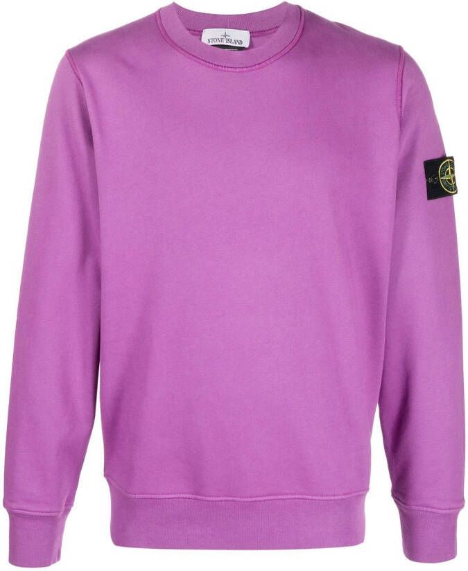 Stone Island Sweater met Compass-patch Paars
