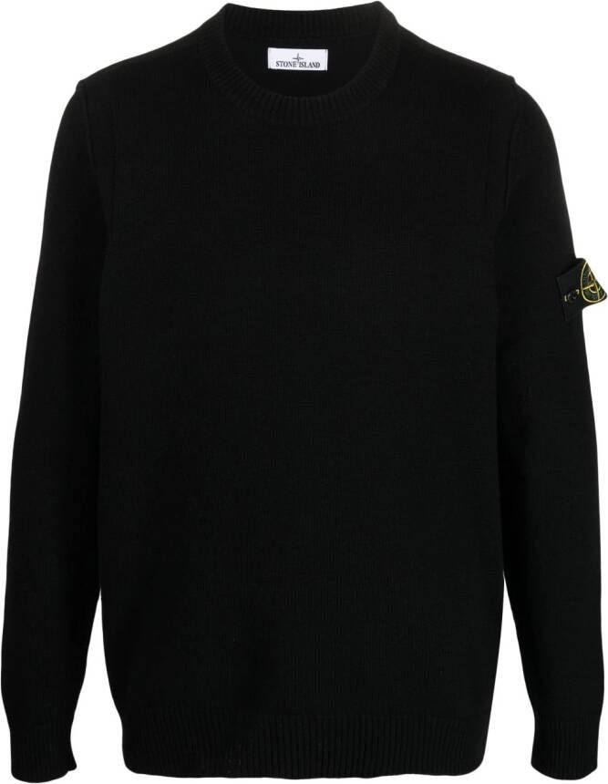 Stone Island Sweater met patch Zwart