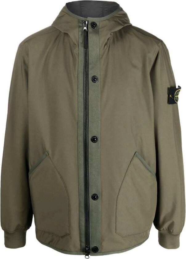 Stone Island Jack met Compass-logopatch Groen