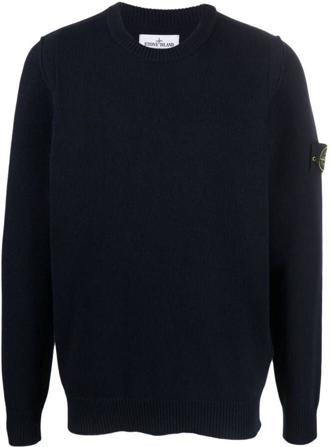 Stone Island Trui met patch Blauw