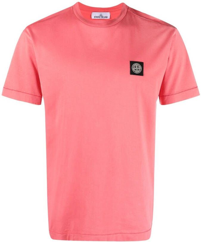 Stone Island T-shirt met logopatch Roze