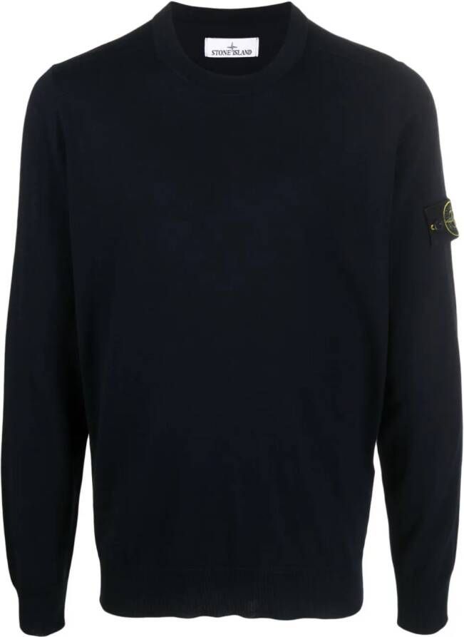 Stone Island Trui met Compass-logopatch Blauw