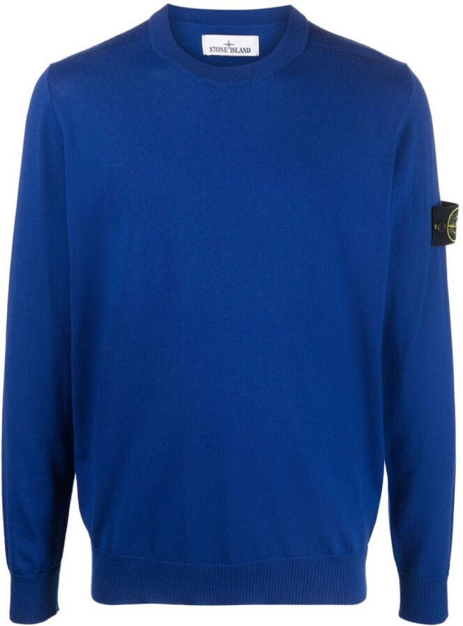Stone Island Sweater met patch Blauw