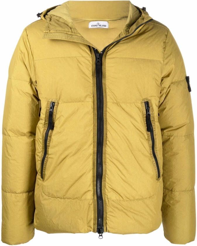 Stone Island Donsjack met logopatch Groen