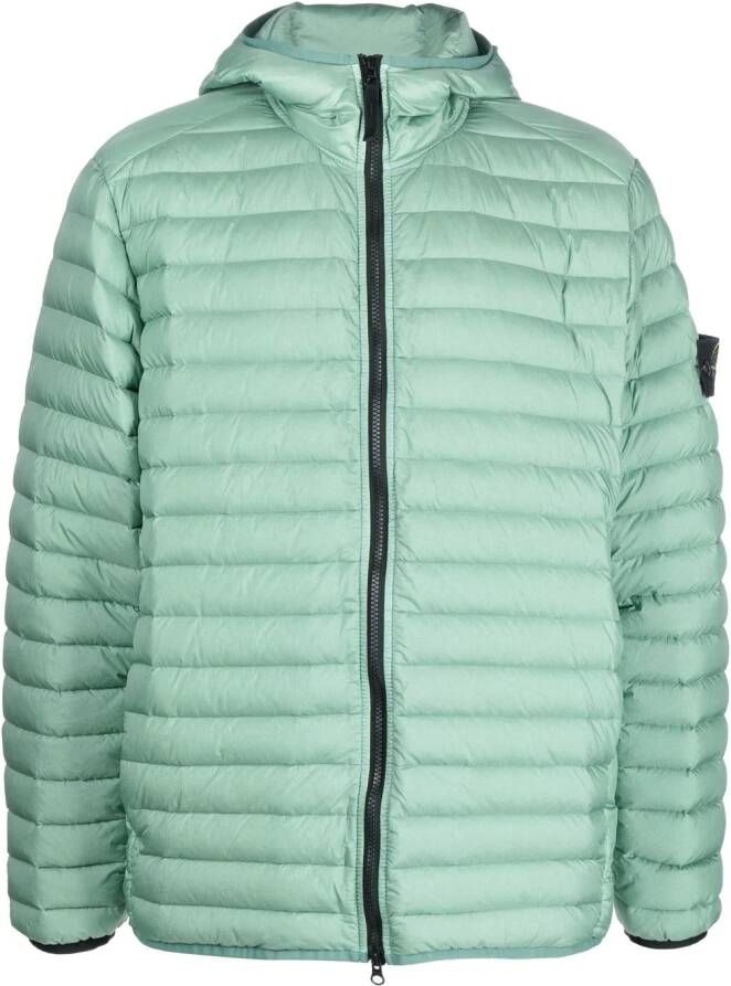 Stone Island Donsjack met patch Groen