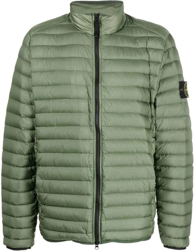 Stone Island Donsjack met patch Groen