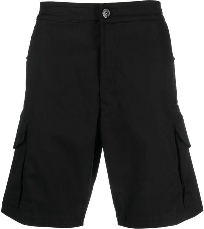 Stone Island Bermuda shorts met geborduurd logo Zwart