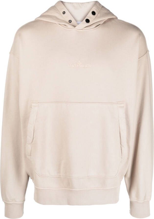 Stone Island Hoodie met geborduurd logo Beige