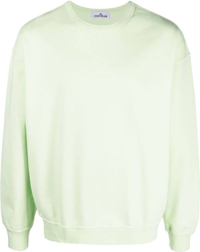 Stone Island Sweater met geborduurd logo Groen
