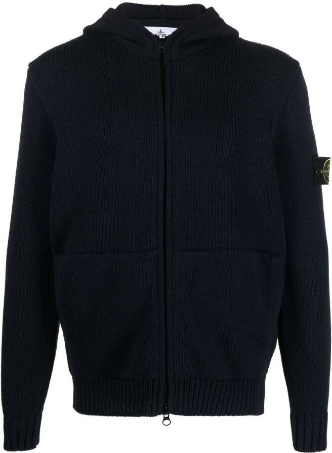 Stone Island Hoodie met rits Blauw