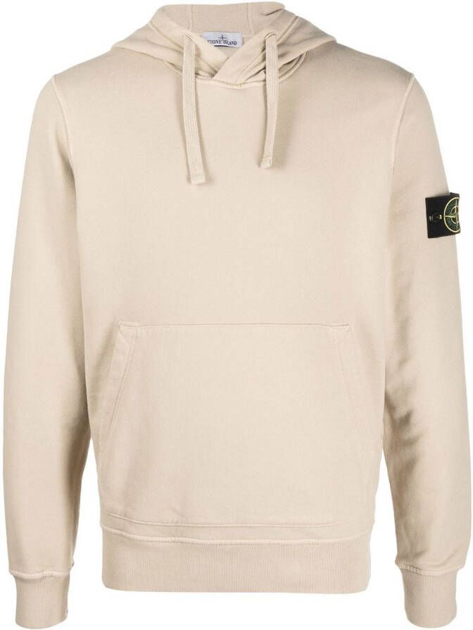 Stone Island Hoodie met patch Beige