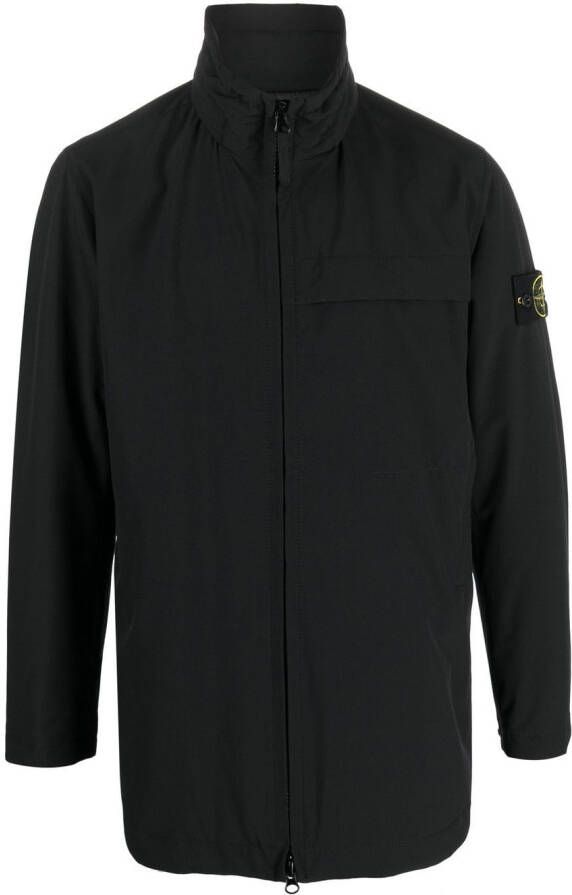 Stone Island Jack met logopatch Zwart