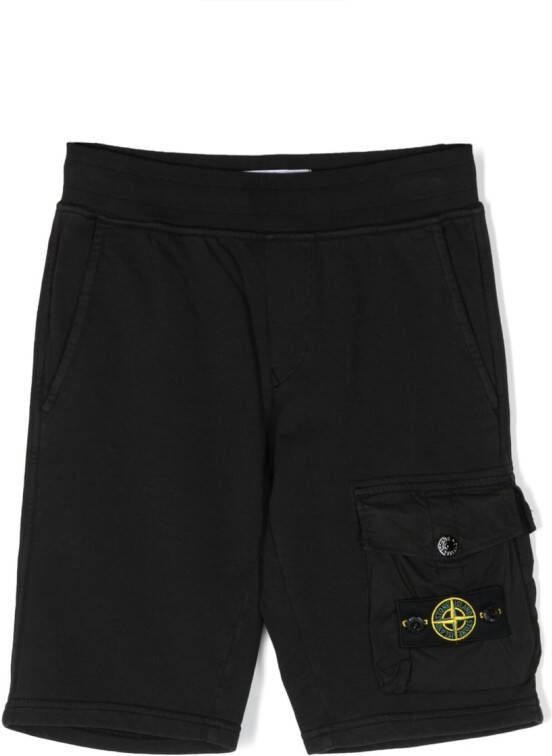 Stone Island Junior Cargo shorts Zwart